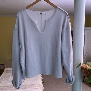 Notched Long Sleeve Tee